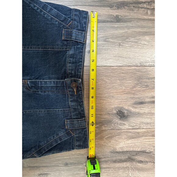 Route 66 Womens Y2K Denim Skirt Dark Wash Utility Pockets Stretch Jean Mini Skir - Picture 2 of 7